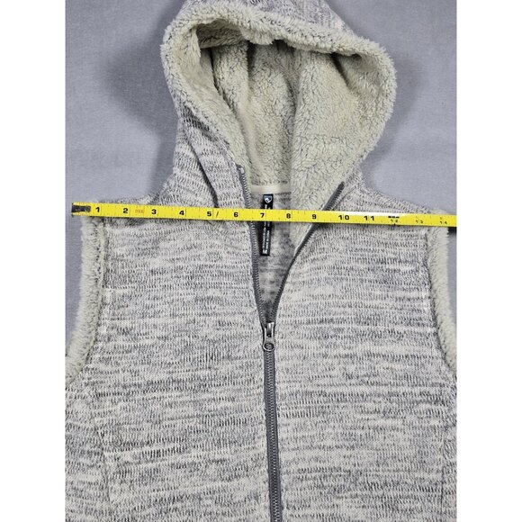 KUHL Women’s Alaska Vest Medium-P Heather Gray Hooded Fleece Full Zip - Picture 10 of 16